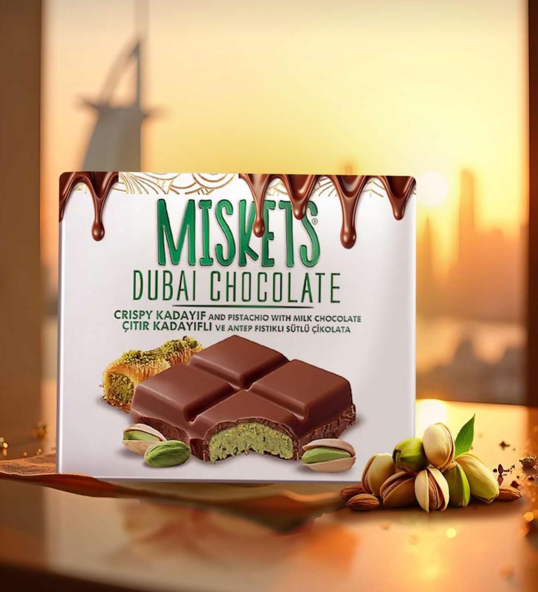 2 tablettes 100g - Chocolat de Dubai Miskets - L'Original & Viral, barre gourmande pistache & kunacha
