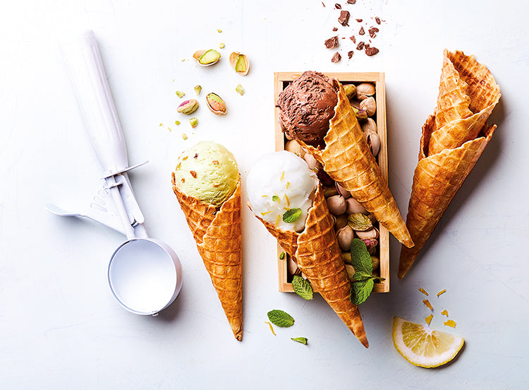 mini cones de glace marque bleu