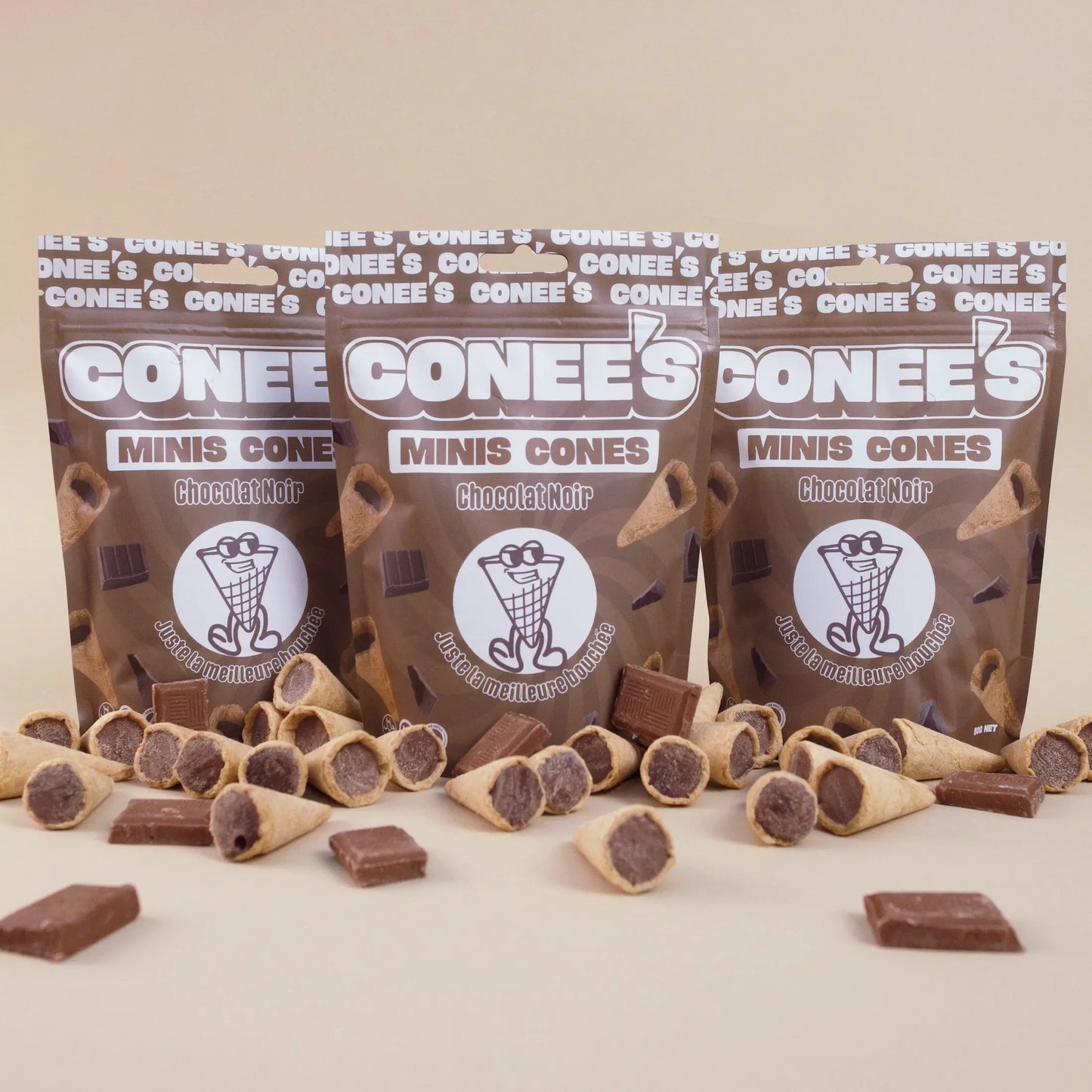 mini cones chocolat noir bitecone
