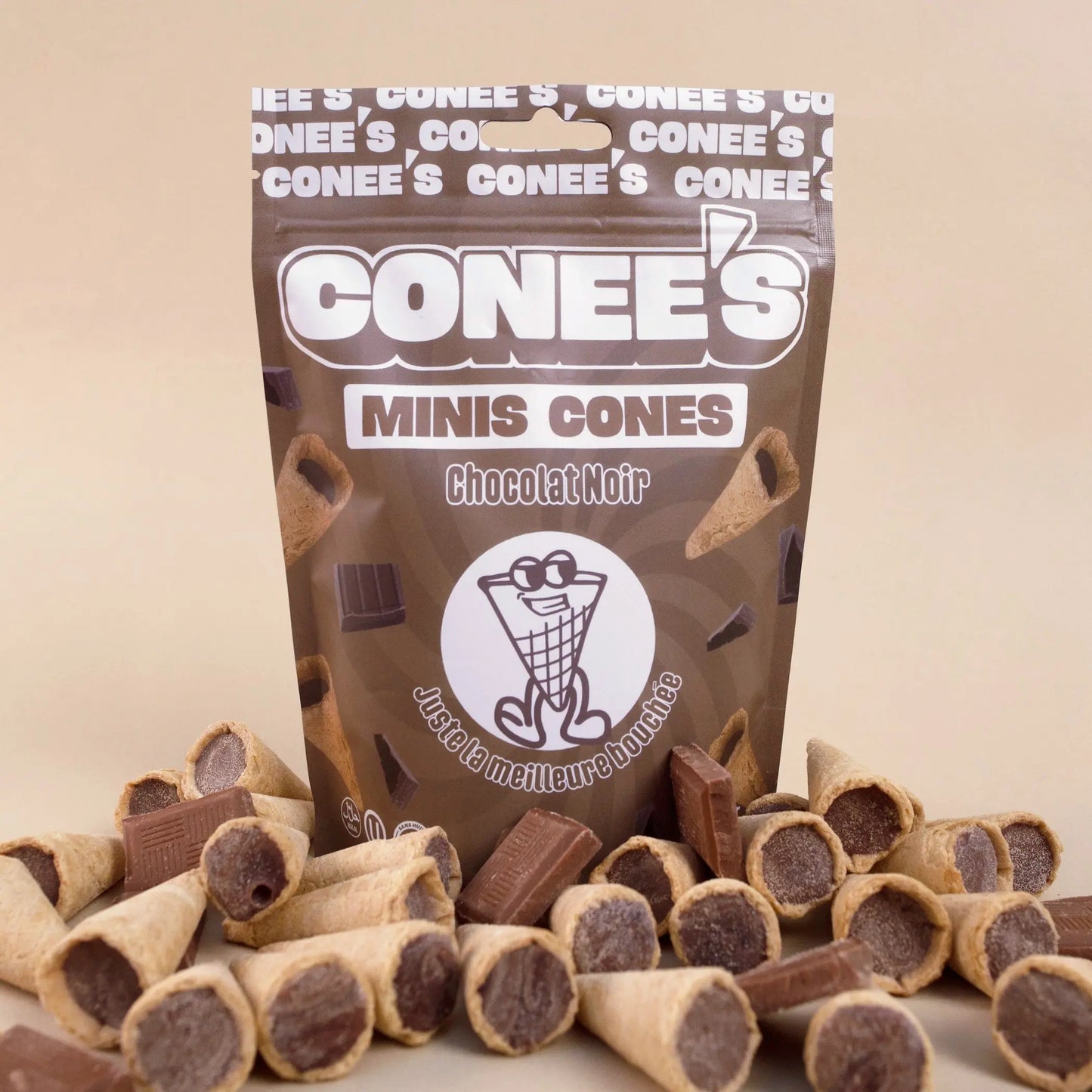 mini cones chocolat noir bitecone